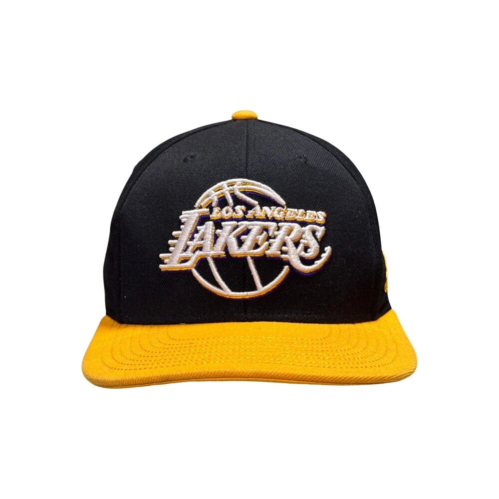 Adidas Los Angeles Lakers Snapback Hat Black Gold NBA Flat Bill Cap OSFM